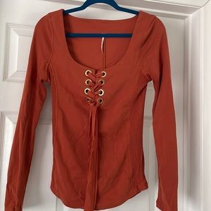Orange free people top